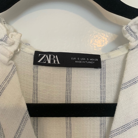 Zara Cream and Blue Striped Button-Front Tunic - Picture 5 of 5